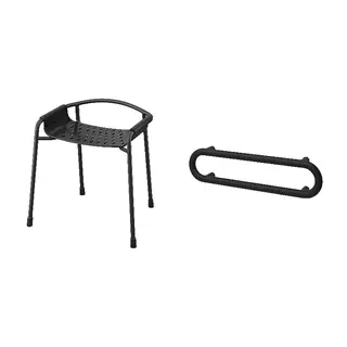 BÄSINGEN set: shower chair + towel rail, anthracite, Width 66 x Depth 52 x Height 65 cm