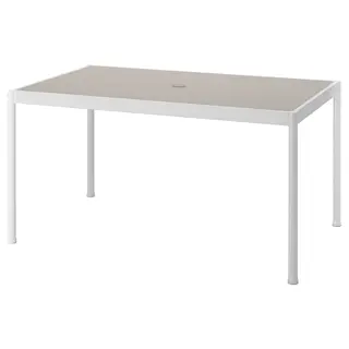 SEGERÖN table, outdoor, white/beige, 91x147 cm