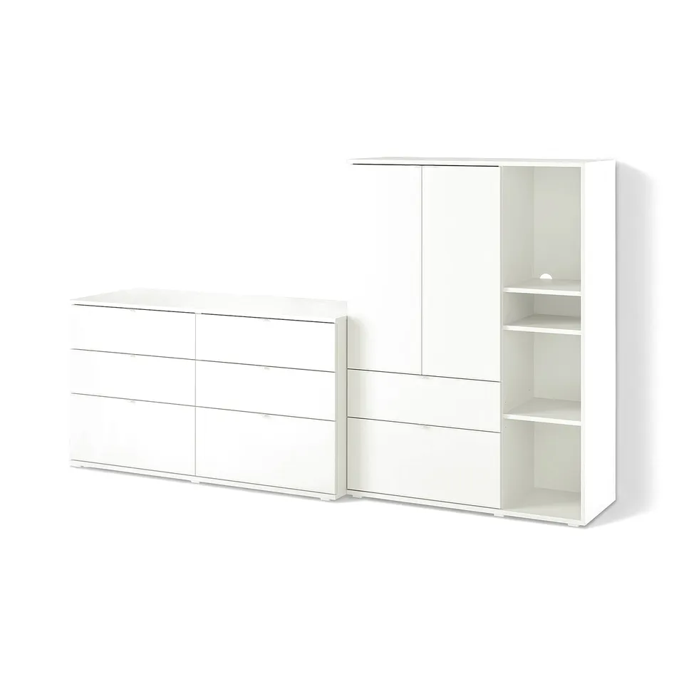 VIHALS Storage combination, white, 245x47x140 cm