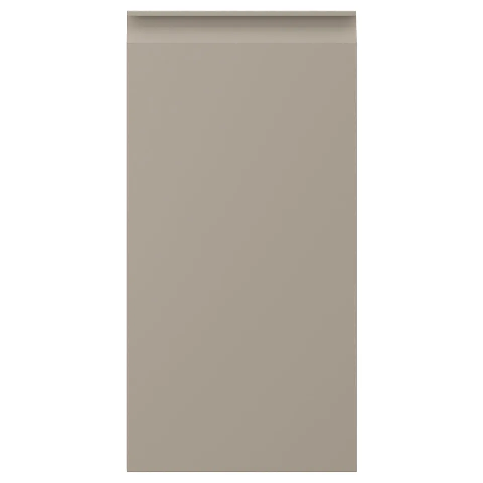 Beige UPPLÖV kitchen cabinet with minimalist, integrated handle, and clean lines.