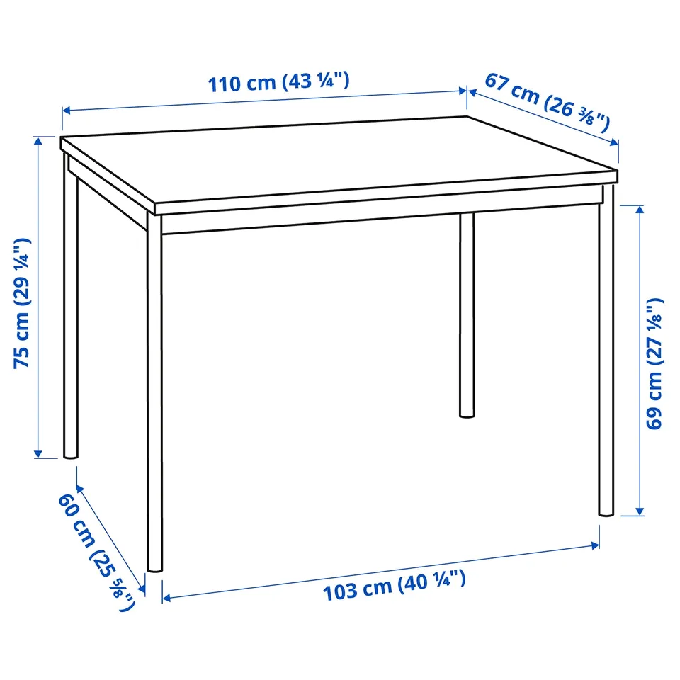 Illustration with measurements for the product: SANDSBERG.