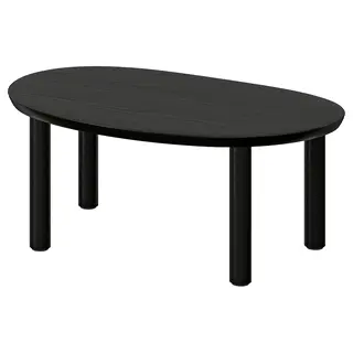 ÖRTRÄSK coffee table, black ash veneer, 75x48 cm