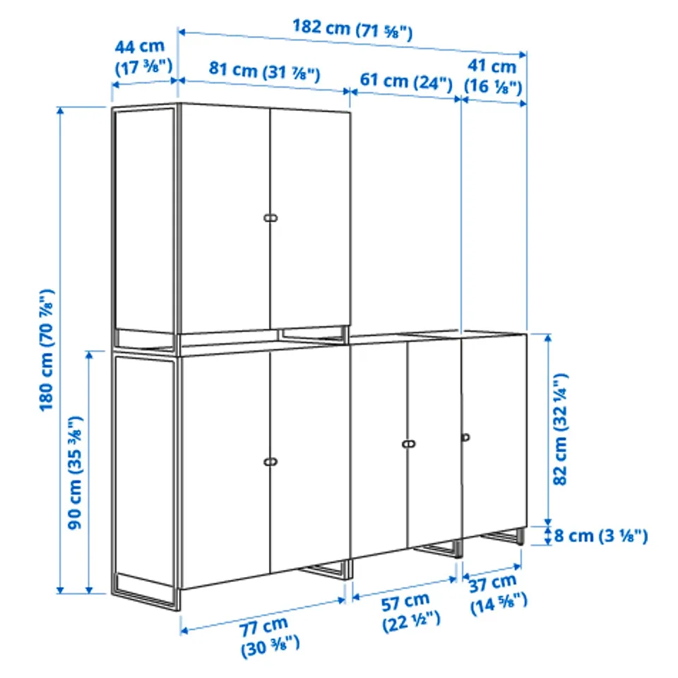 Illustration with measurements for the product: JOSTEIN.