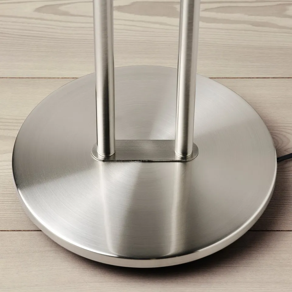 Modern stylish lamp base with brushed metal finish and adjustable design.