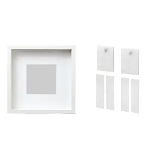 ALFTA/SANNAHED set: frame + adhesive hook for frame, white, 25x25 cm