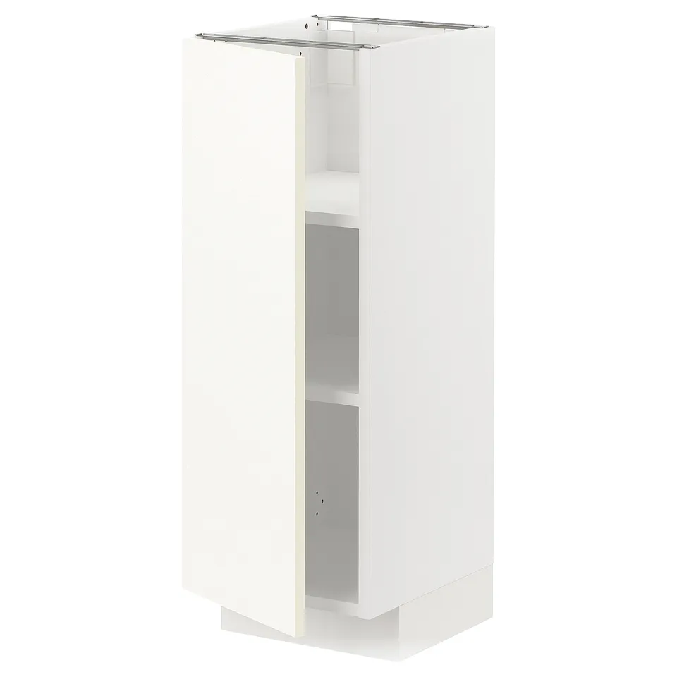 White METOD kitchen cupboard with adjustable shelves.