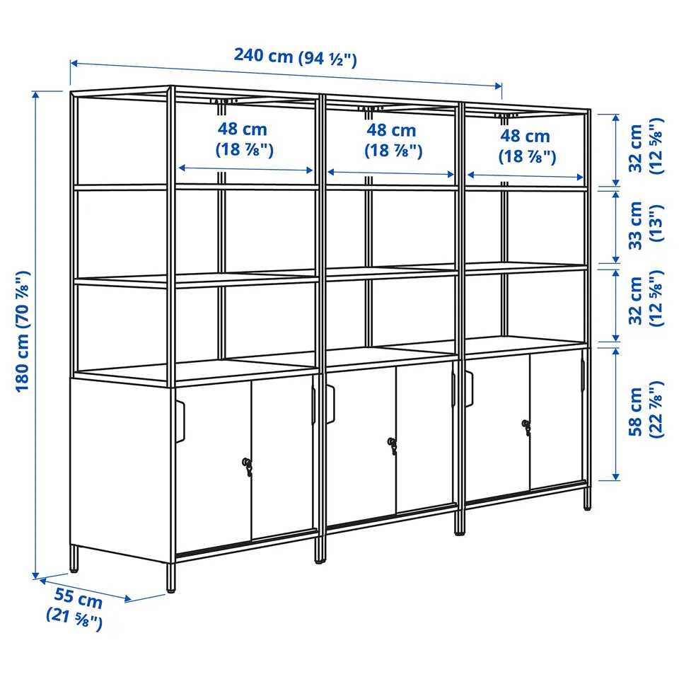 Illustration with measurements for the product: TROTTEN.