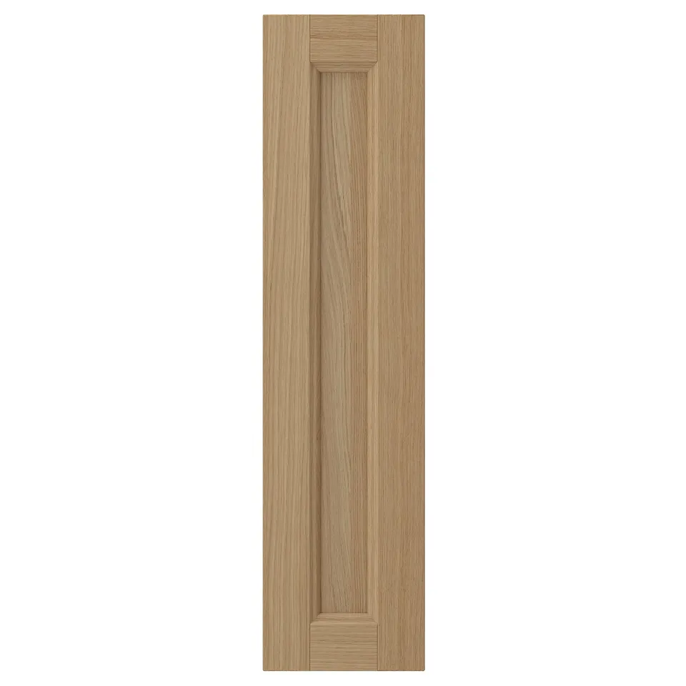 VEDHAMN oak wooden cabinet door, rectangular, natural wood grain and light brown colour.