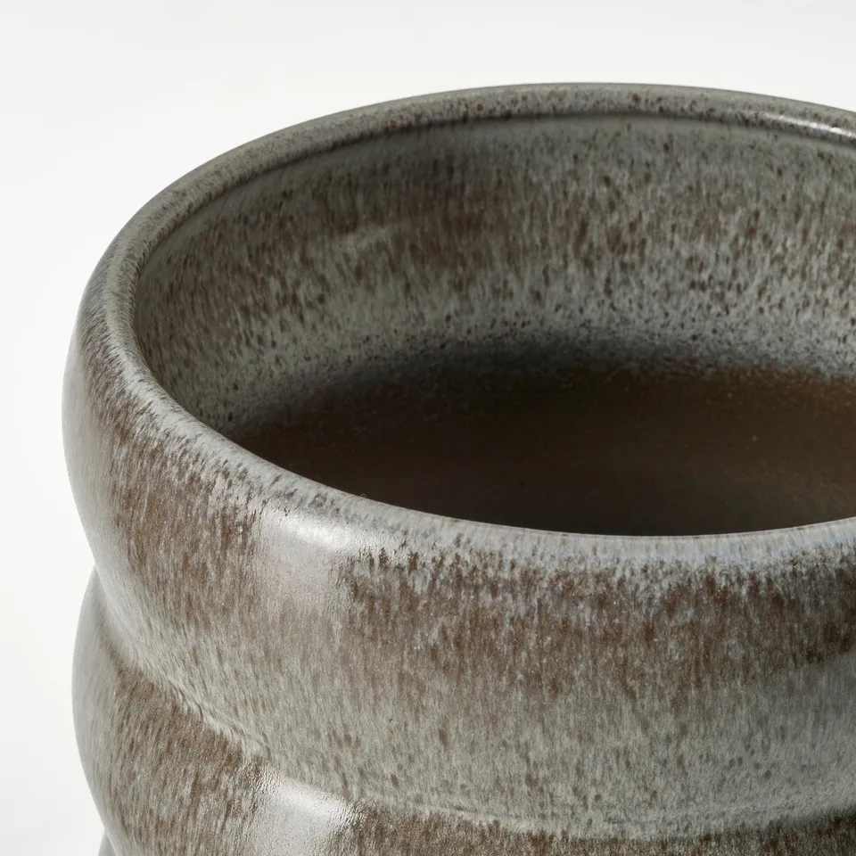 HASSELBUKETT Plant pot, in/outdoor/grey, 15 cm