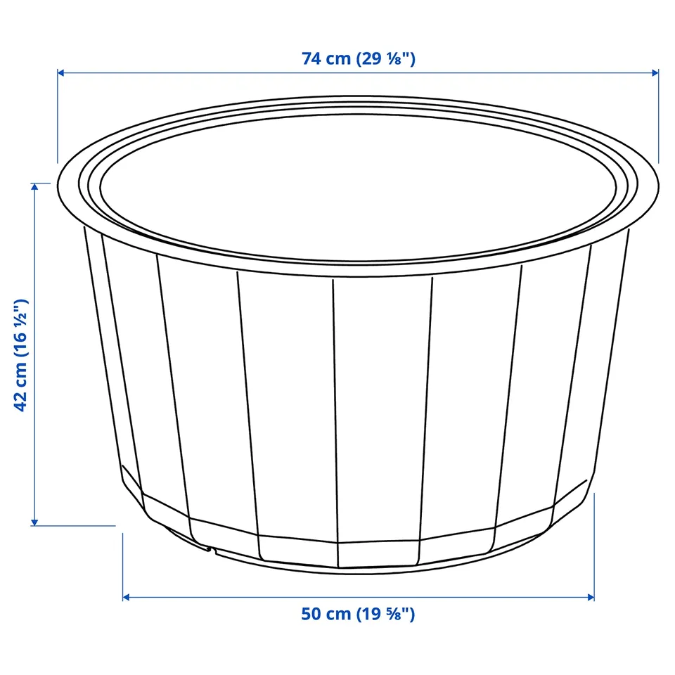 Illustration with measurements for the product: SEGERÖN.