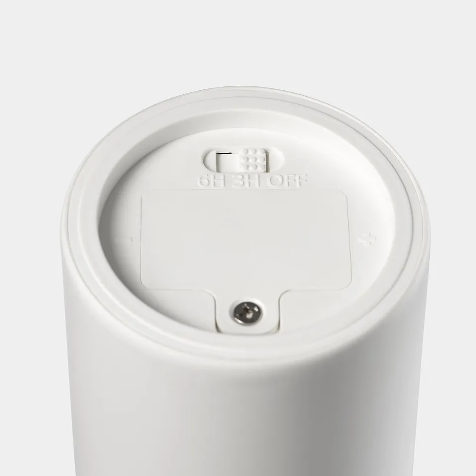 SMÅLOM LED pillar candle, battery-operated white, 19 cm