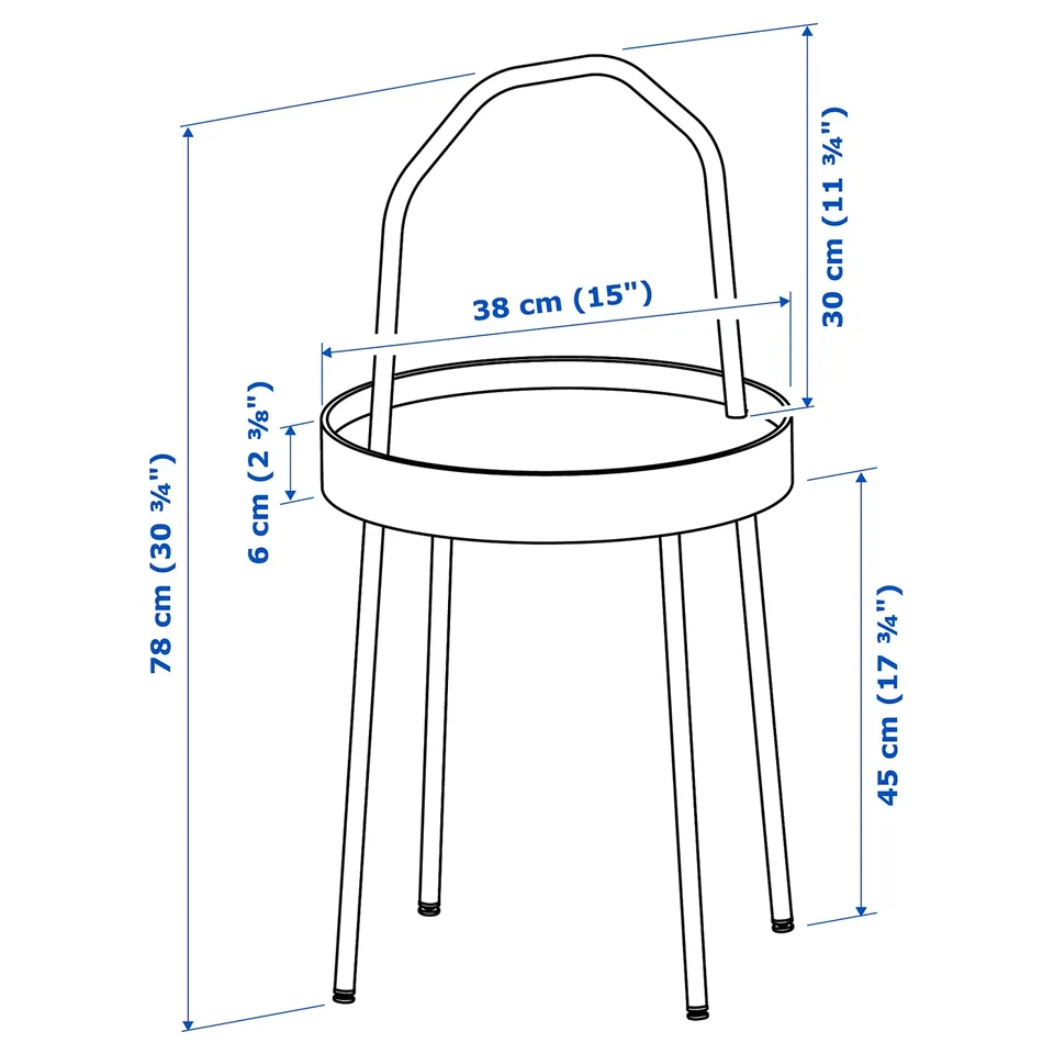 Illustration with measurements for the product: BURVIK.