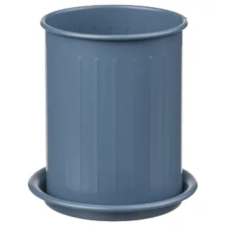 VÄLVÅRDAD cutlery stand, dark grey-blue/galvanised, 13 cm