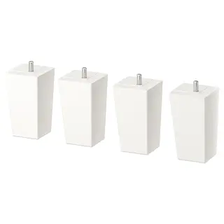 LÄTTHET leg, white/wood, 11 cm