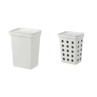 HÅLLBAR set: bin with lid + bin with lid for organic waste, light grey, 10 l