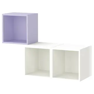 EKET wall-mounted cabinet combination, pale lilac/white, 105x35x70 cm