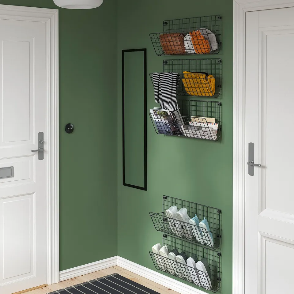 GREJIG Hallway furniture, set of 5, grey