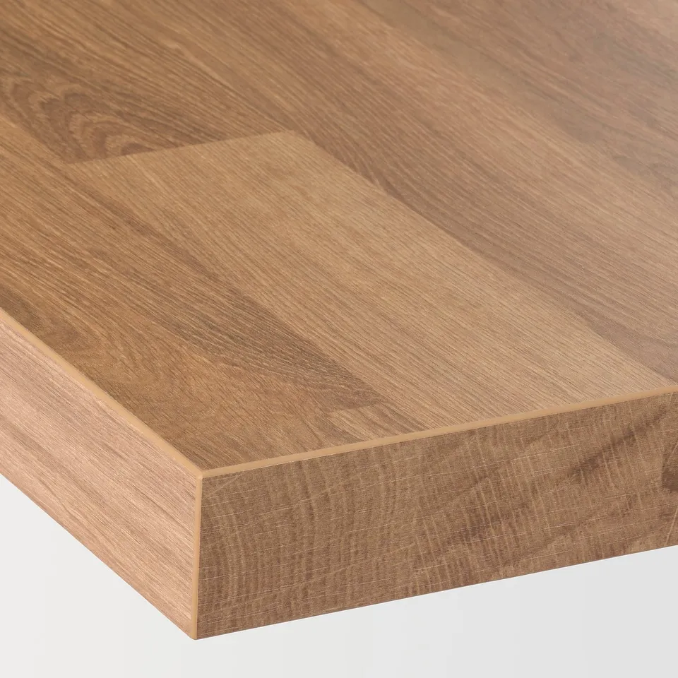 Close-up of a smooth, polished wooden countertop with a subtle grain pattern, showcasing its quality and finish.