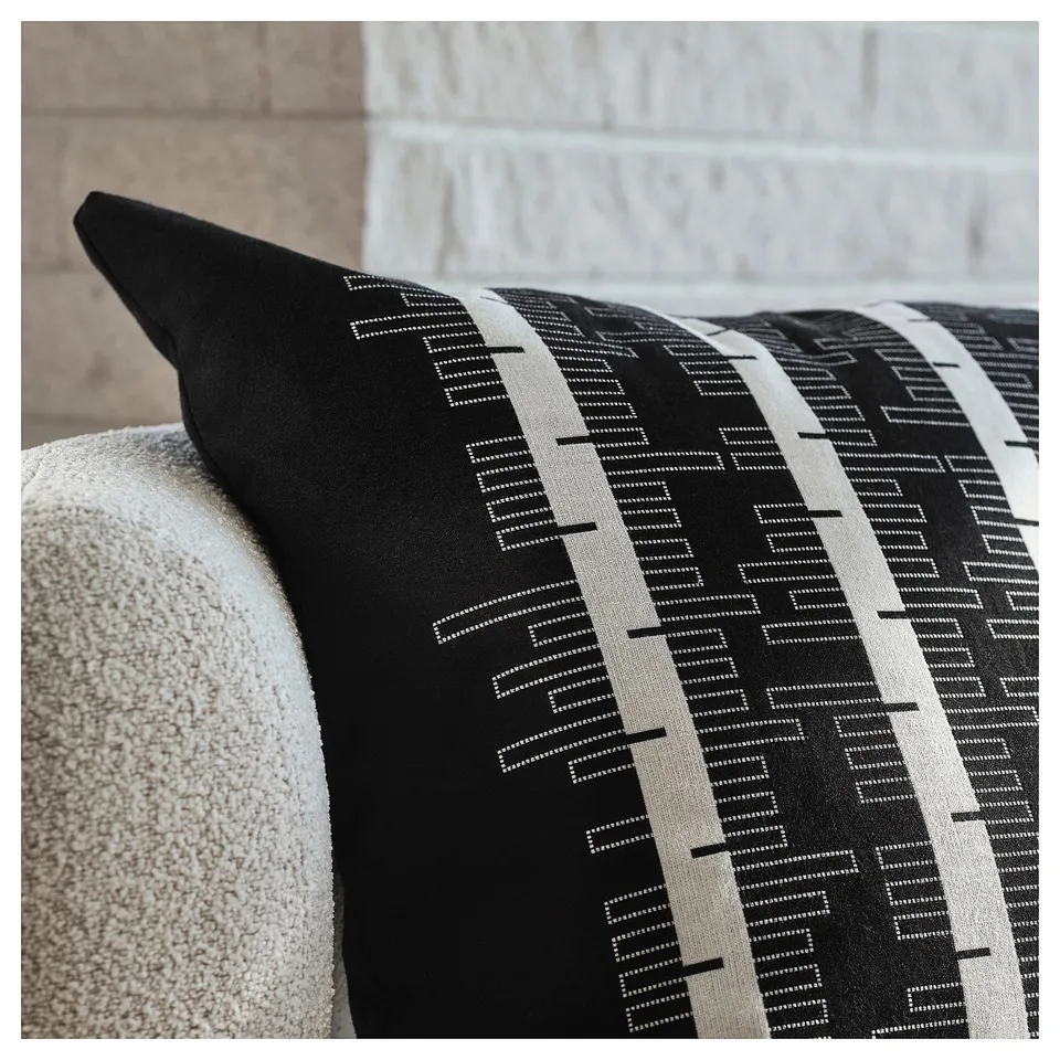 STOCKHOLM 2025 Cushion cover, black/off-white, 50x50 cm