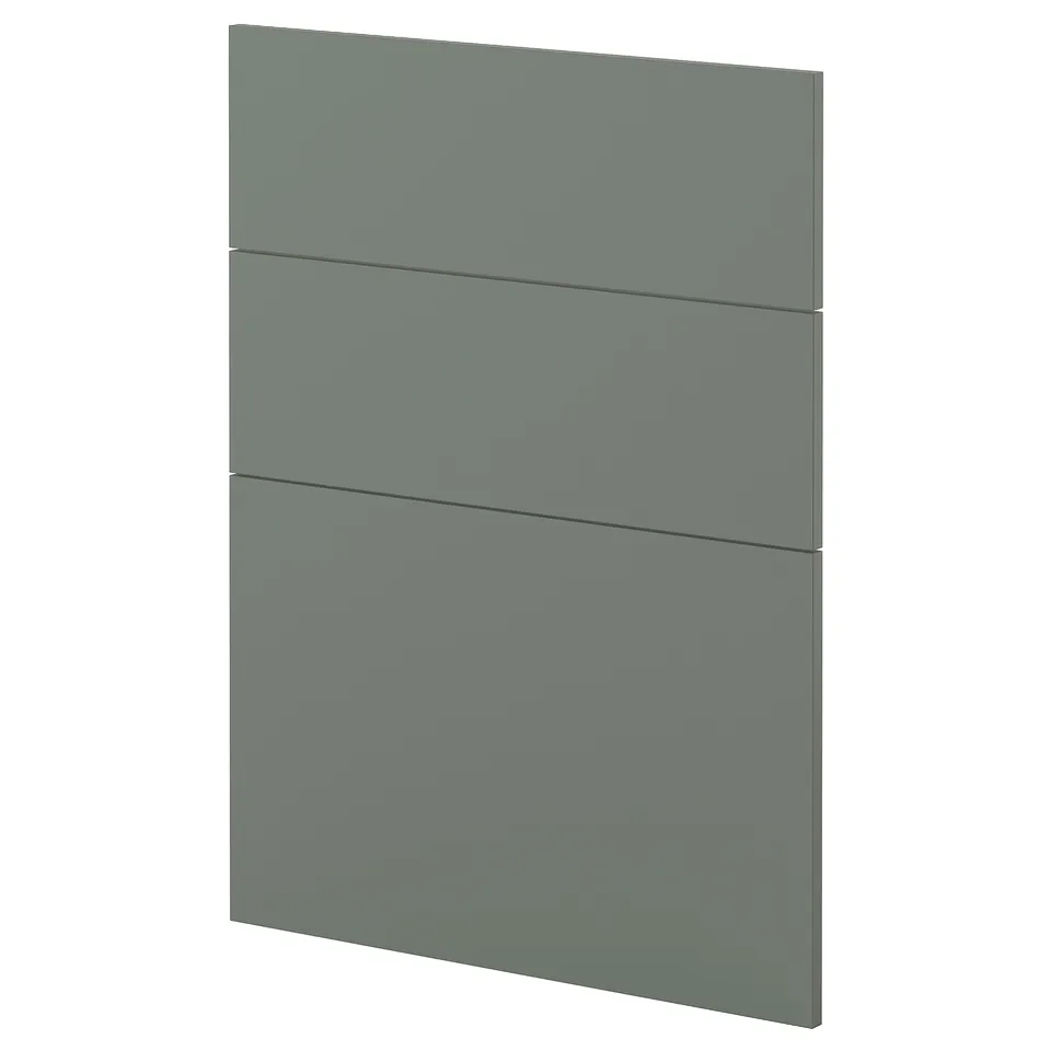 METOD modern grey-green kitchen panel with smooth surface, featuring sleek lines and clean, minimalist design.