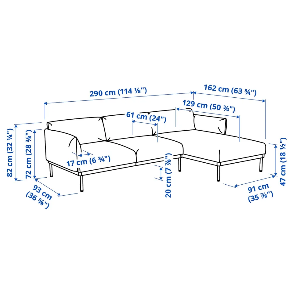 Illustration with measurements for the product: ÄPPLARYD.
