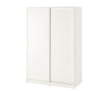 KLEPPSTAD wardrobe with sliding doors, white, 117x55x176 cm