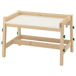 FLISAT Children's desk, height adjustable/green, Width 97 x Depth 65 cm