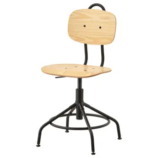 KULLABERG swivel chair, pine/black