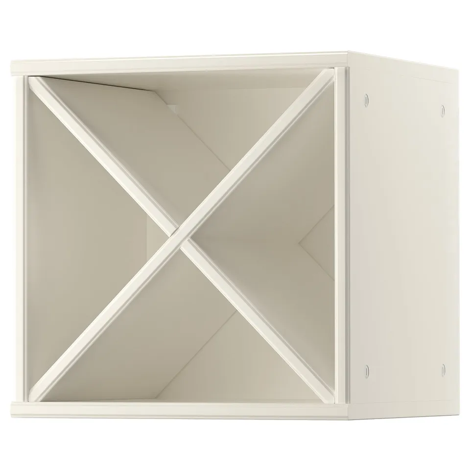 TORNVIKEN white wine shelf, open, fiberboard, square, geometric design.