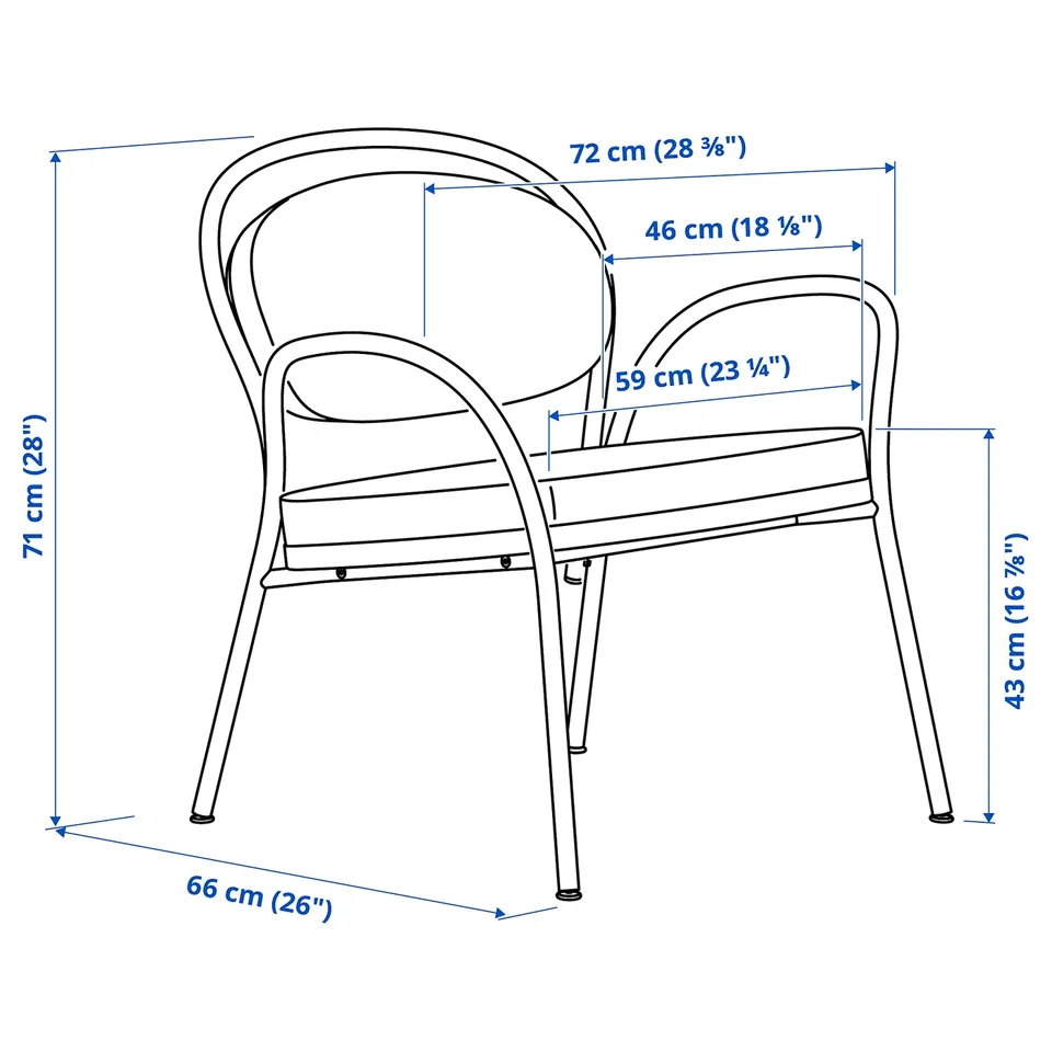Illustration with measurements for the product: ISMANTORP.