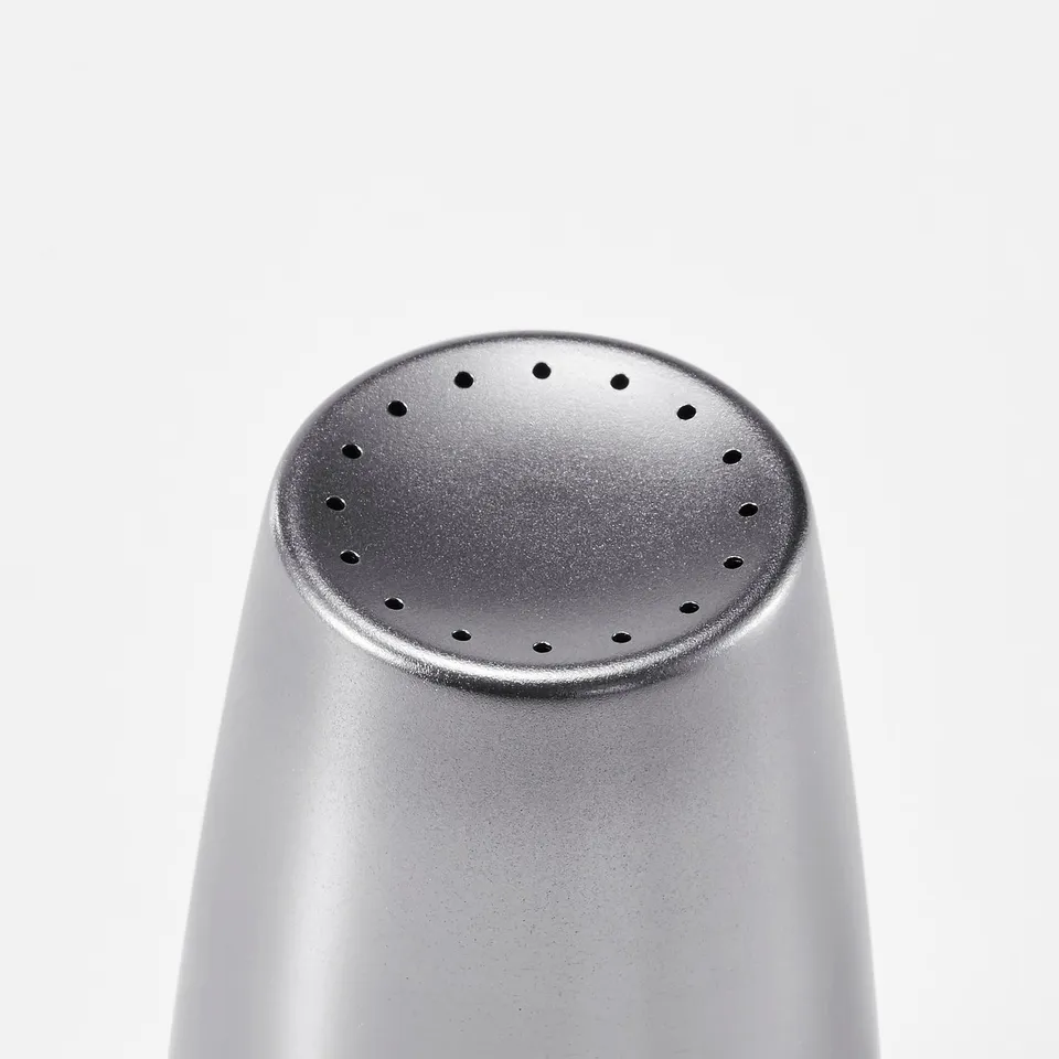 AFTONHAJ shaker, sleek metallic design, evenly spaced holes, smooth matte finish, clear simple style.