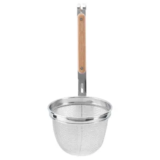 VARDAGEN noodle strainer, stainless steel/beech, 30 cm