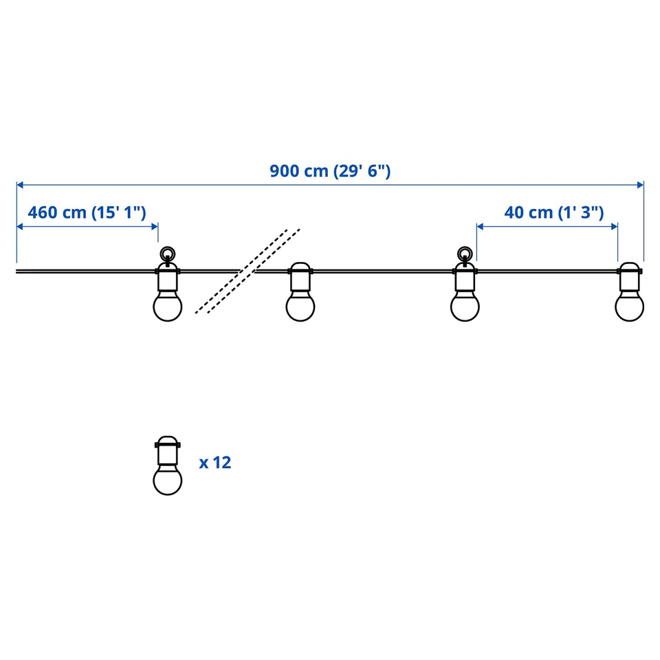 Illustration with measurements for the product: SVARTRÅ.