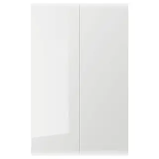 RINGHULT 2-p door f corner base cabinet set, high-gloss light grey, 25x80 cm