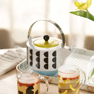 teapot x1 + mug x2(yellow/black)
