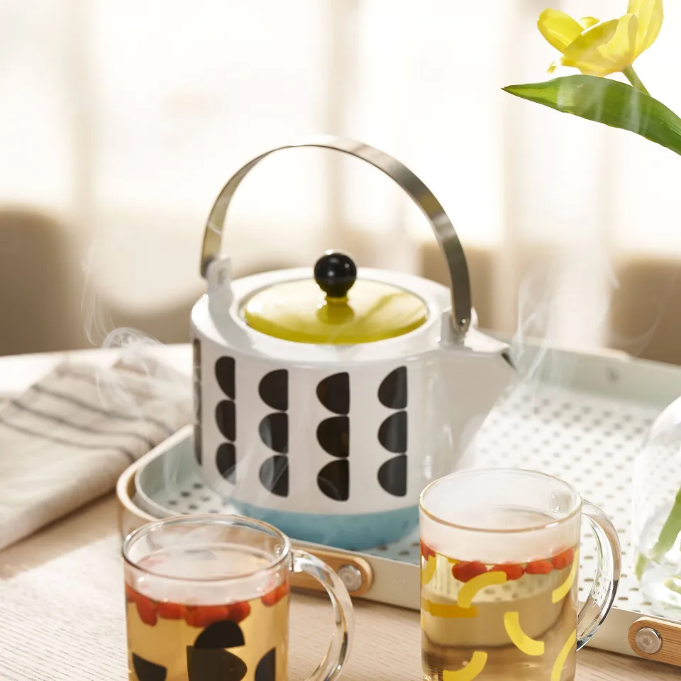 teapot x1 + mug x2(yellow/black), photo 1