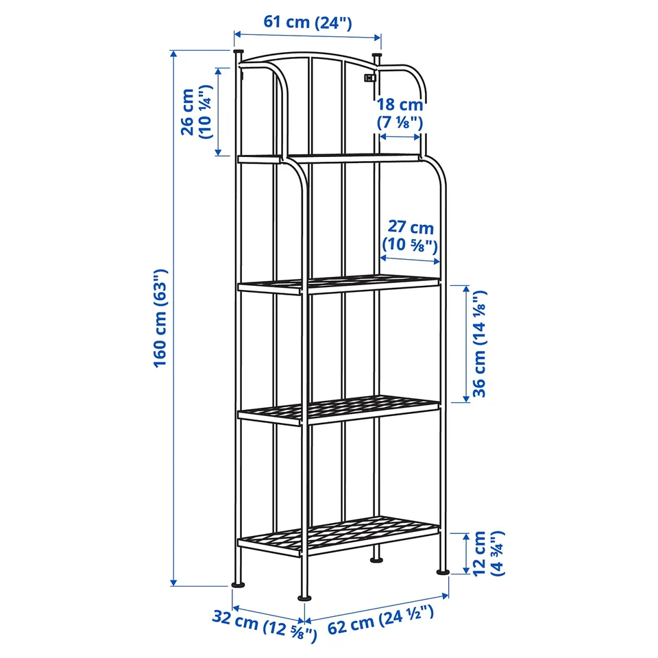 Illustration with measurements for the product: LÄCKÖ.