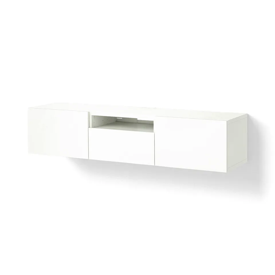 BESTÅ TV bench, white/Lappviken white, 180x42x39 cm