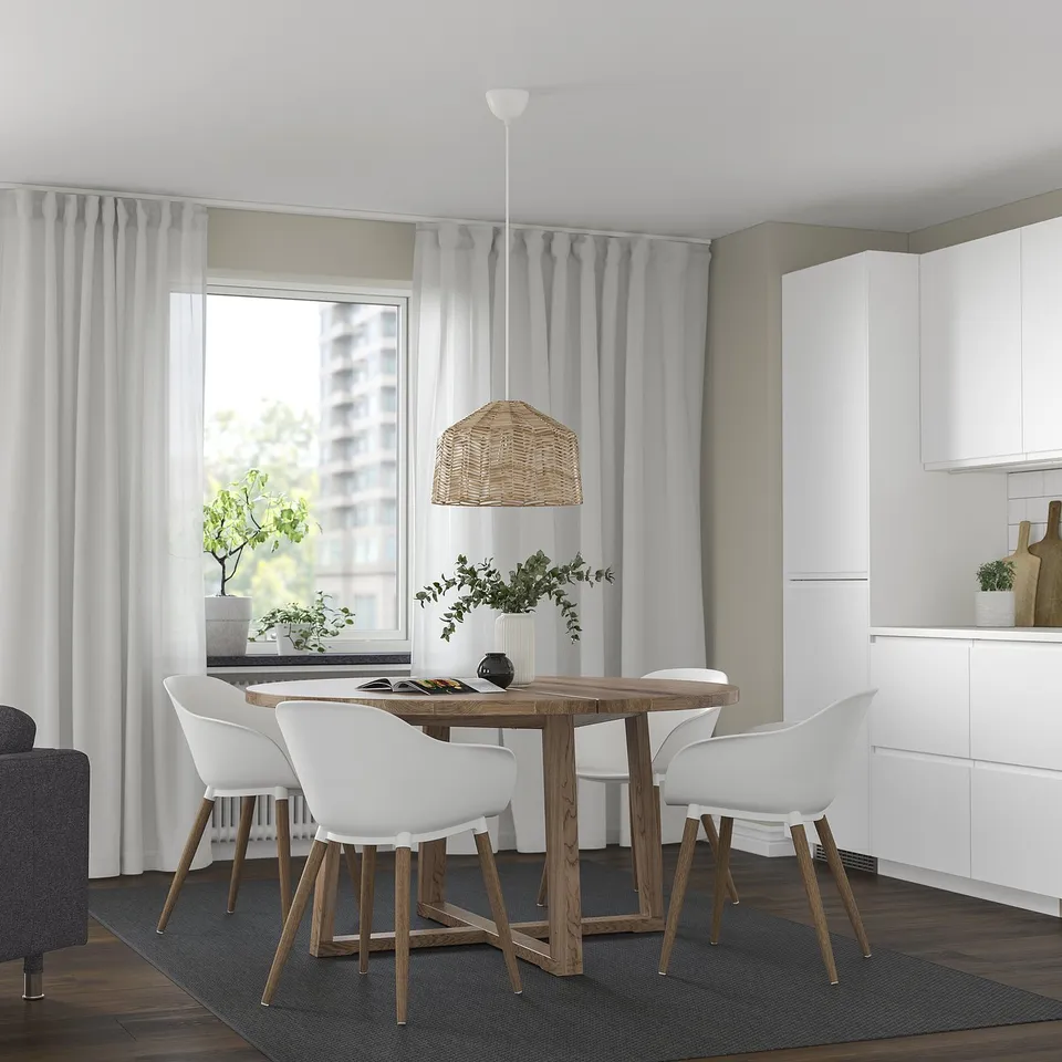part: MÖRBYLÅNGA / GRÖNSTA table and 4 chairs with armrests
