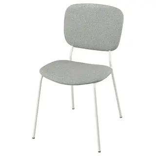 VIHALS chair, white/Tibbleby beige-grey, Width 49 x Depth 55 x Height 81 cm