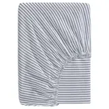 SOLFIBBLA fitted sheet, white blue/stripe, 90x200 cm