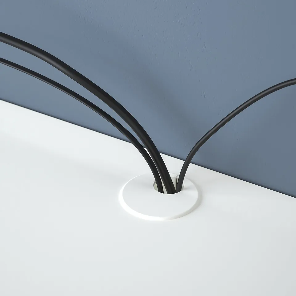 Black metal frame mount, white circular centre, modern design, part of EKET series.