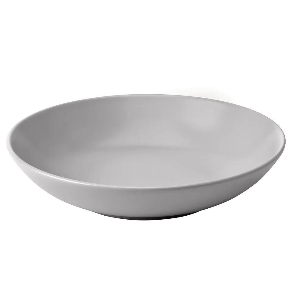 FÄRGKLAR Deep plate, matt light grey, 23 cm
