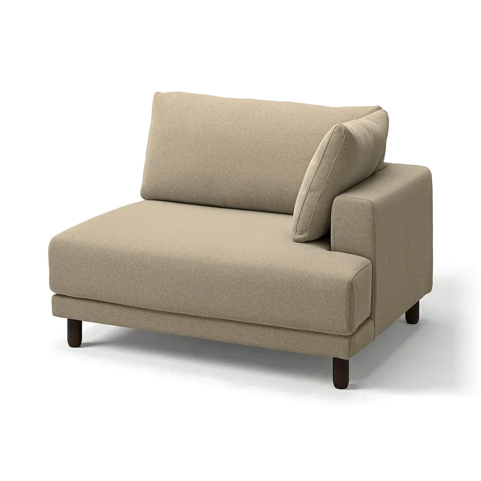 UPPÅKRA beige chair, tubular legs, upholstered, right arm.