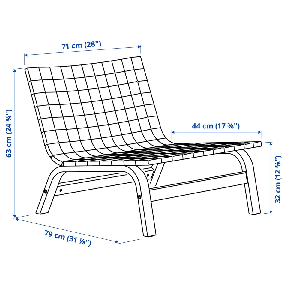 Illustration with measurements for the product: STOCKHOLM 2025.