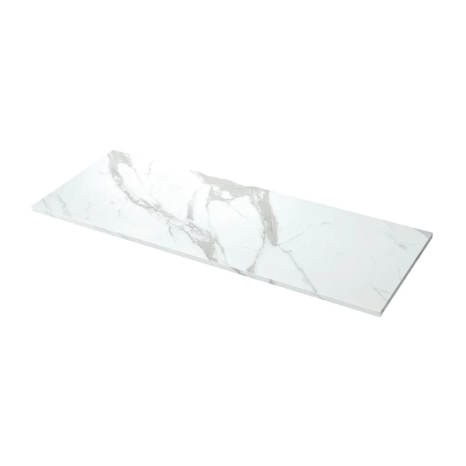 White marble-style rectangular countertop.