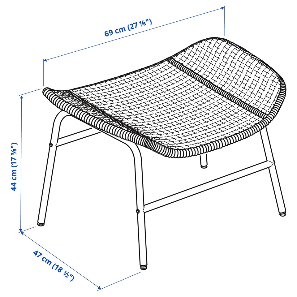 Illustration with measurements for the product: FRYKSÅS.