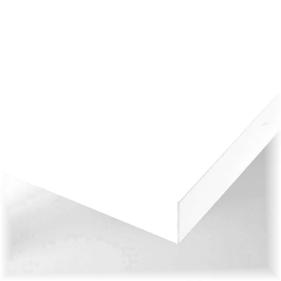 Crisp white tabletop with clean edges, smooth finish, ready for assembly.