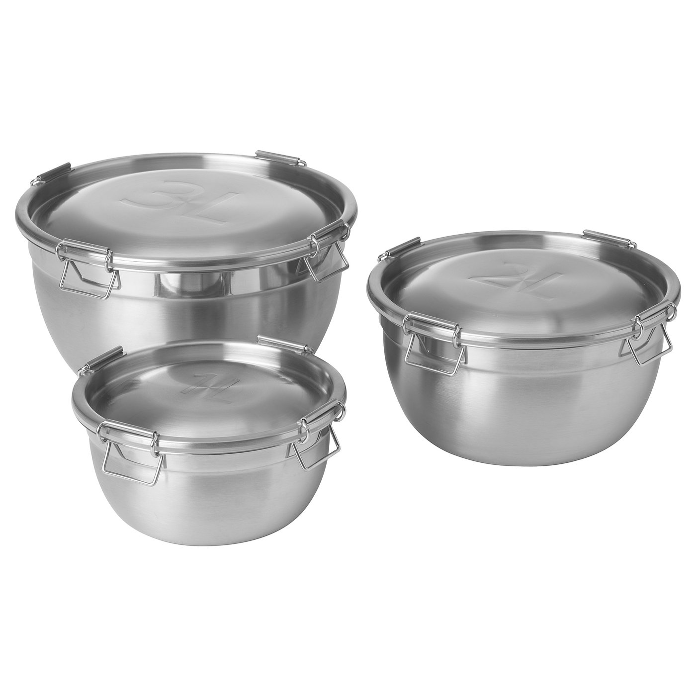 CIKLID bowl with lid, set of 3