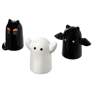 KUSTFYR decoration set of 3, mixed shapes